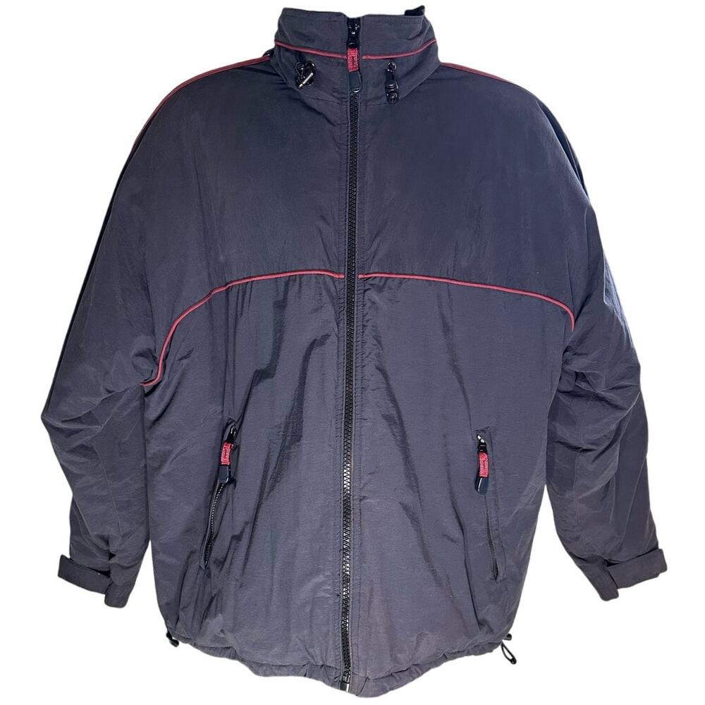 Vintage Expeditions International Gray Zip Front Insulated Parka Coat Size XL